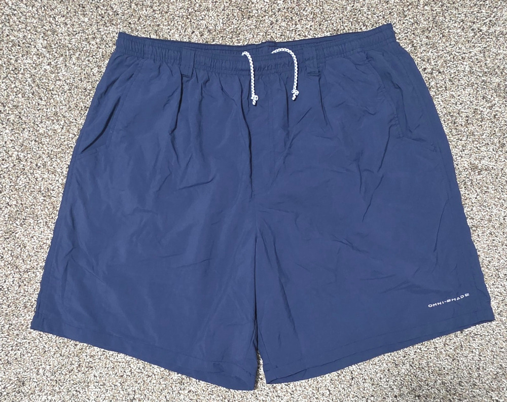 Columbia PFG Backcast III Shorts Mens XL Blue Omni-Shade Water Fishing Swim